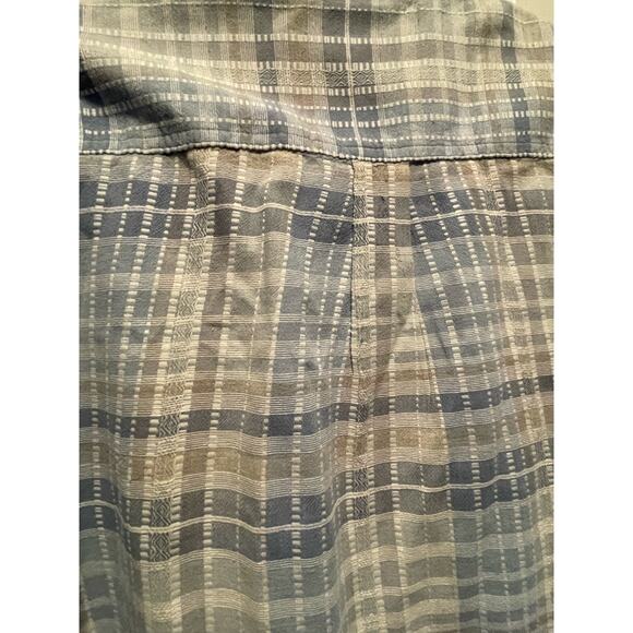 Carbon2Cobalt Blue Plaid Long Sleeve Button Front Shirt Medium - Picture 5 of 8